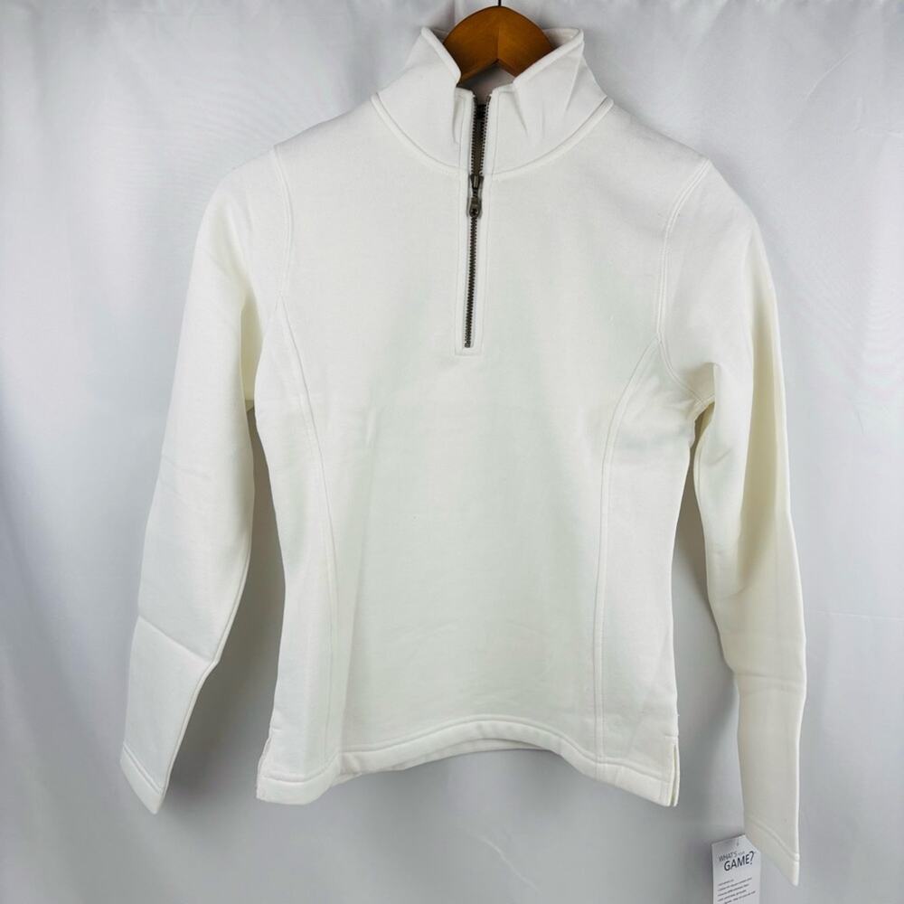 New with Tags Sport-Tek Women's White Quarter-Zip Pullover Sweatshirt XSmall - Picture 2 of 11
